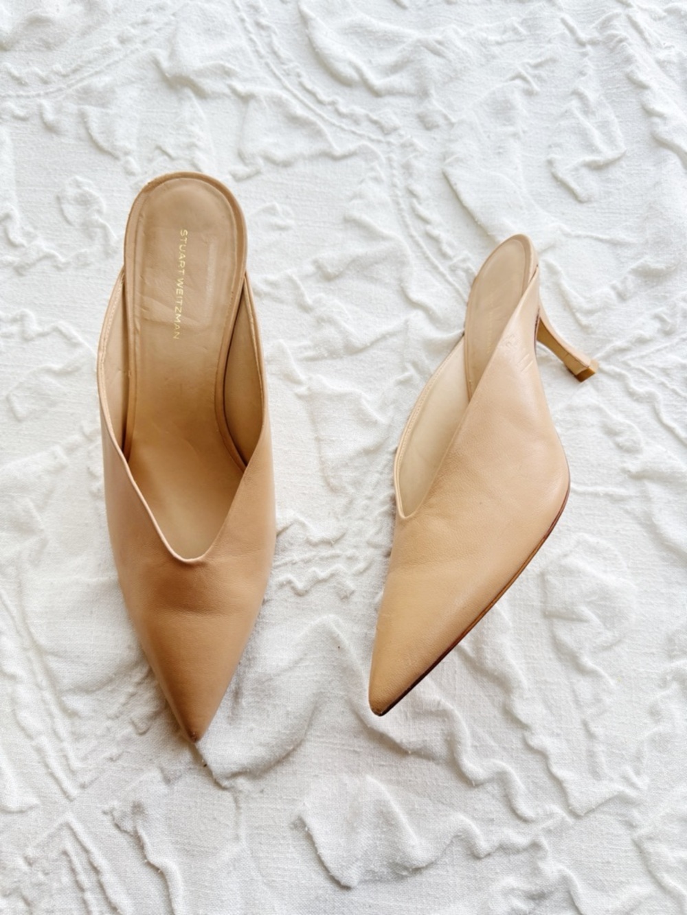 Stuart Weitzman Lula Leather Mules Size 12 - Picture 5 of 13